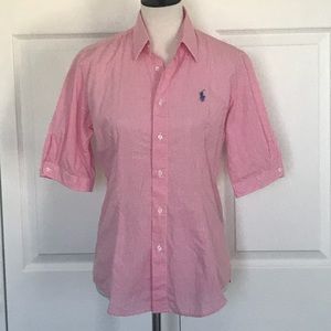 EUC Ralph Lauren Pink & White Sz 10.  Button down.
